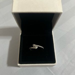 Pandora Two Sparkling Hearts Ring